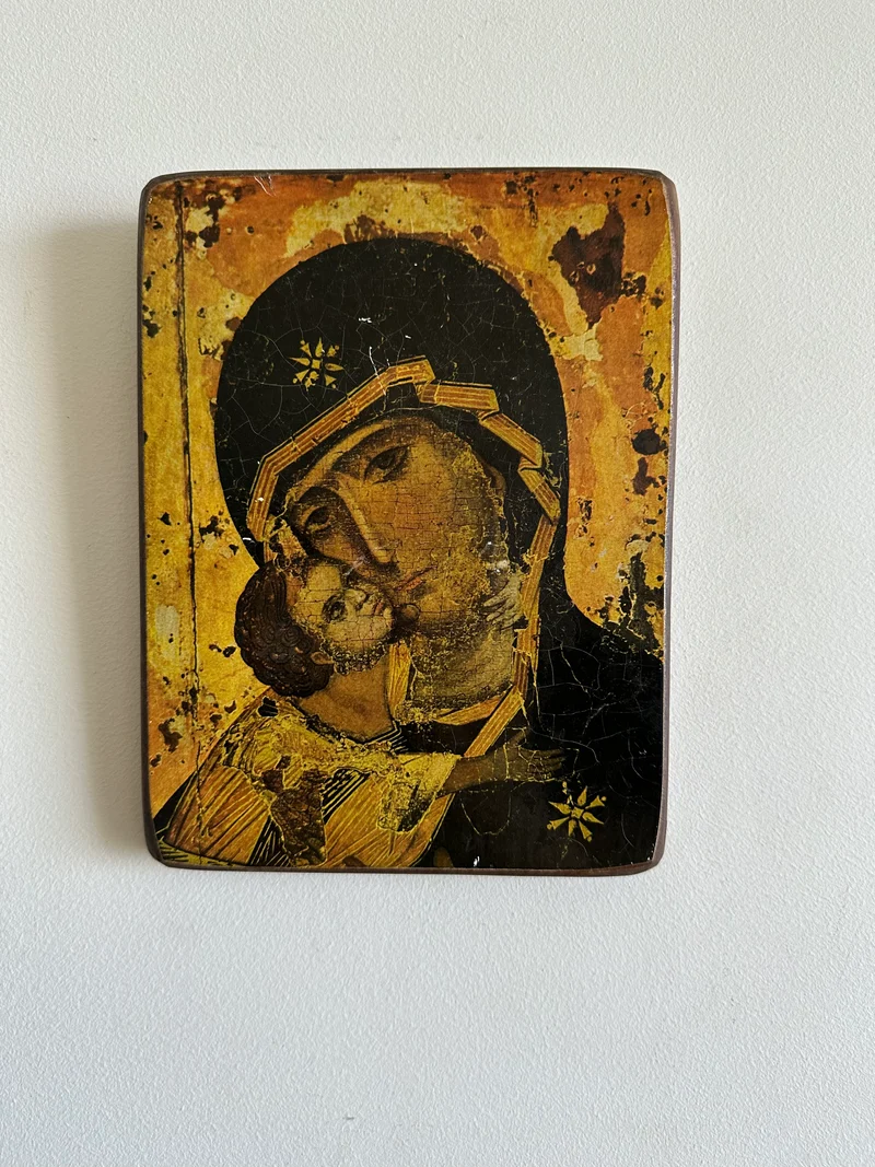 Icone religieuse "La mère de Dieu" sur bois