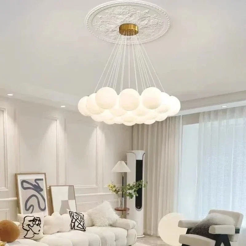 Suspension Boules Blanches