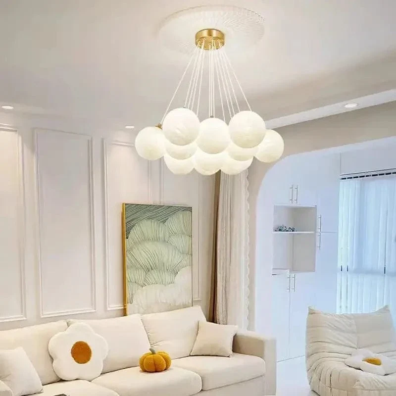 Suspension Boules Blanches