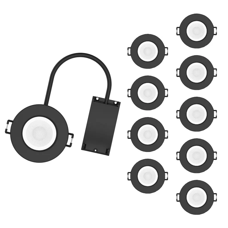 Spot Encastrable 6W Dimmable CCT IP65 NOIR - 3000K/4000K/6500K - Pack de 10