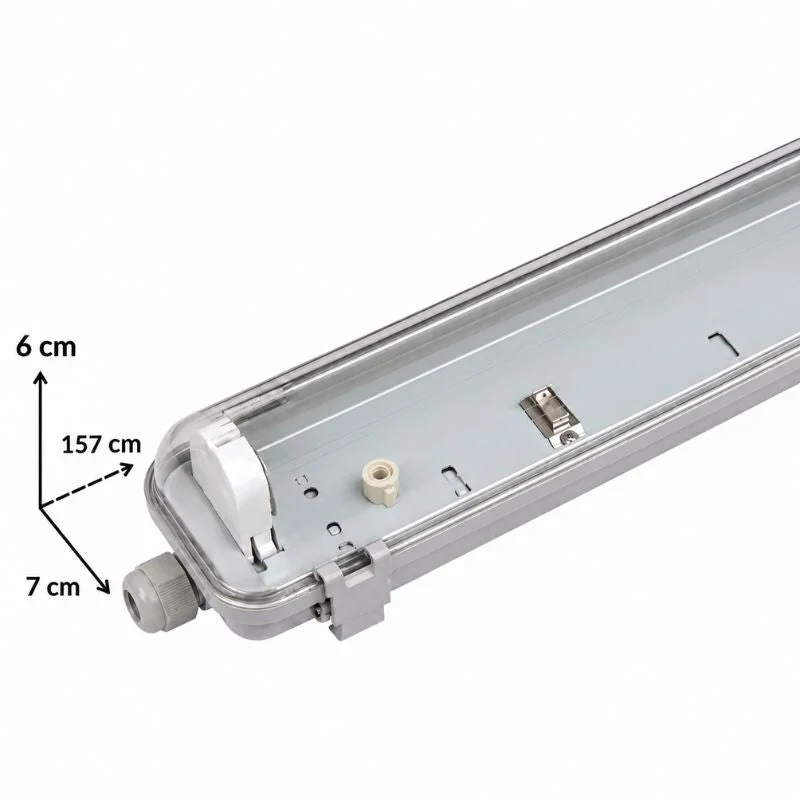 Réglette étanche 150 cm pour 1 Tube LED T8 IP65 (Boitier vide)