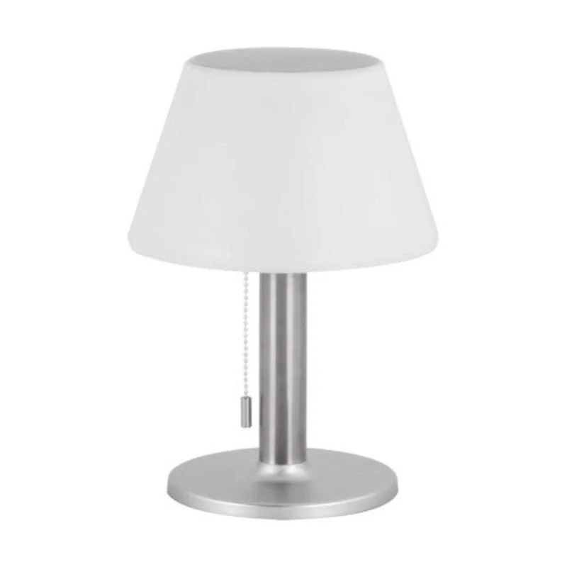 Lampe de Table Extérieure Solaire 2W Inox et Blanc