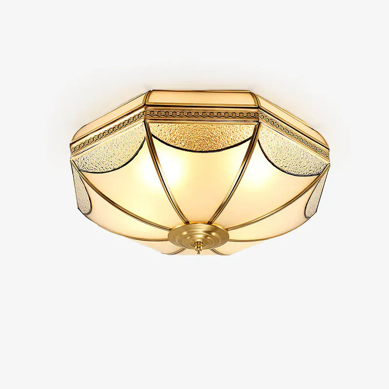 Plafonnier Ancien en Verre Vintage