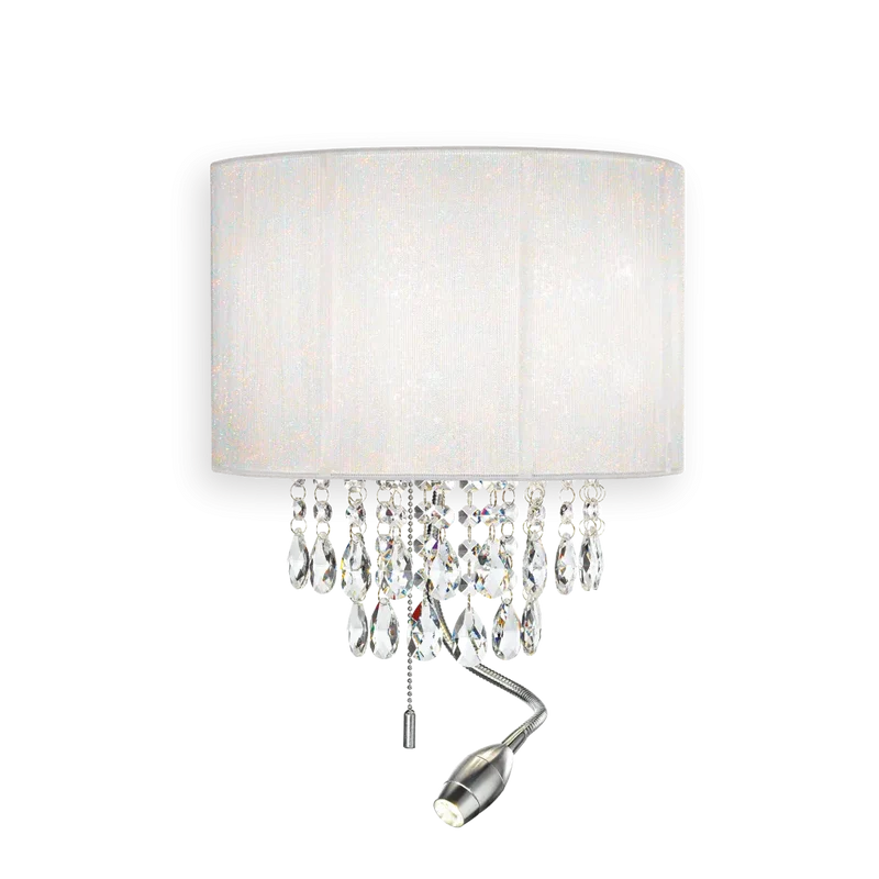 Set Luminaires Blanc et Gouttes Cristal