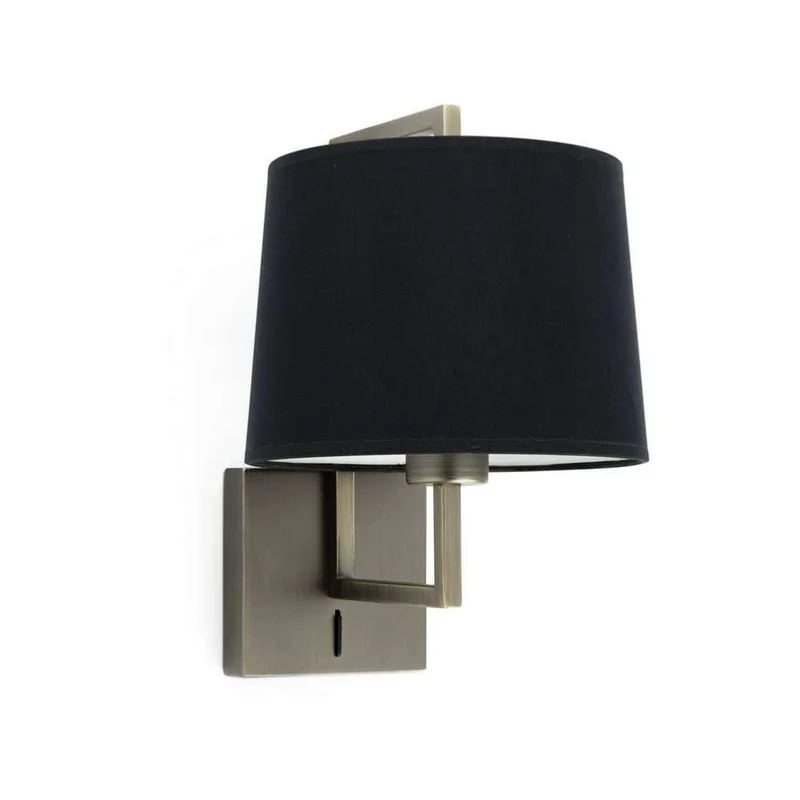 Applique de chevet FRAME or vieilli avec abat-jour noir