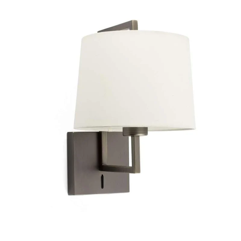 Applique de chevet FRAME or vieilli avec abat-jour beige