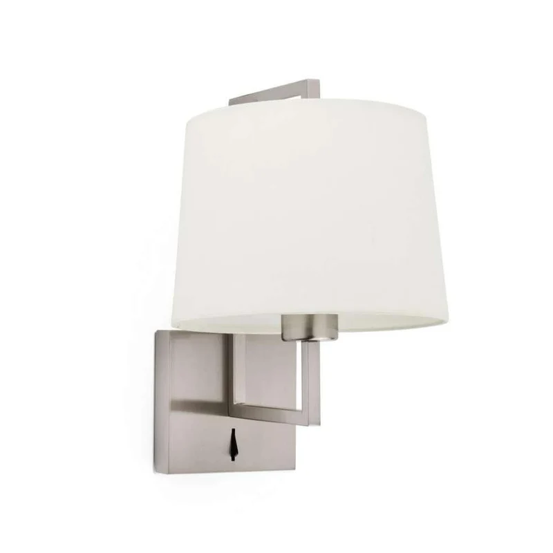 Applique de chevet FRAME nickel-mat avec abat-jour beige