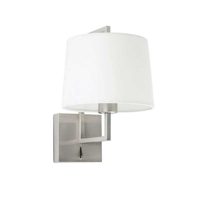 Applique de chevet FRAME nickel-mat avec abat-jour blanc