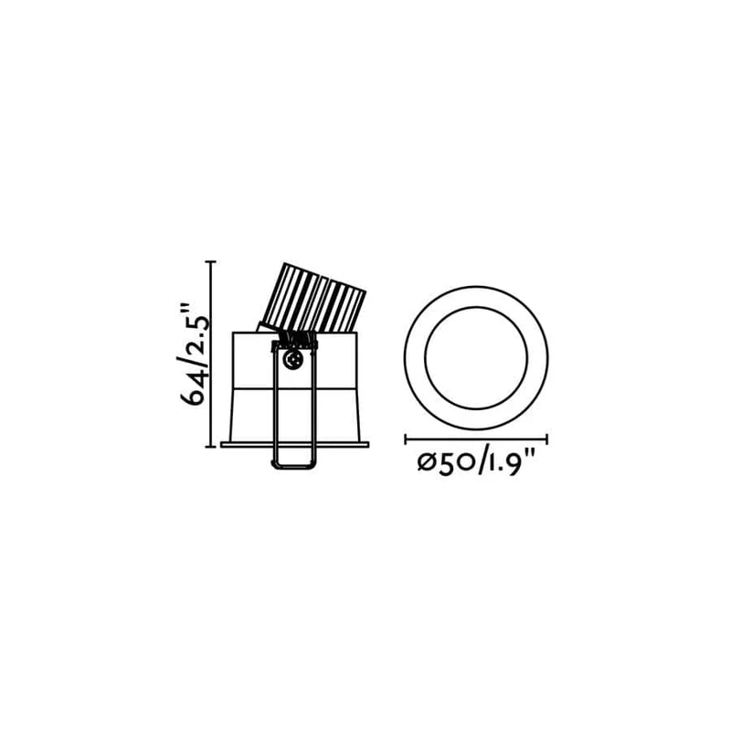Mini spot encastrable orientable FOX Ø 50 mm LED 5W noir