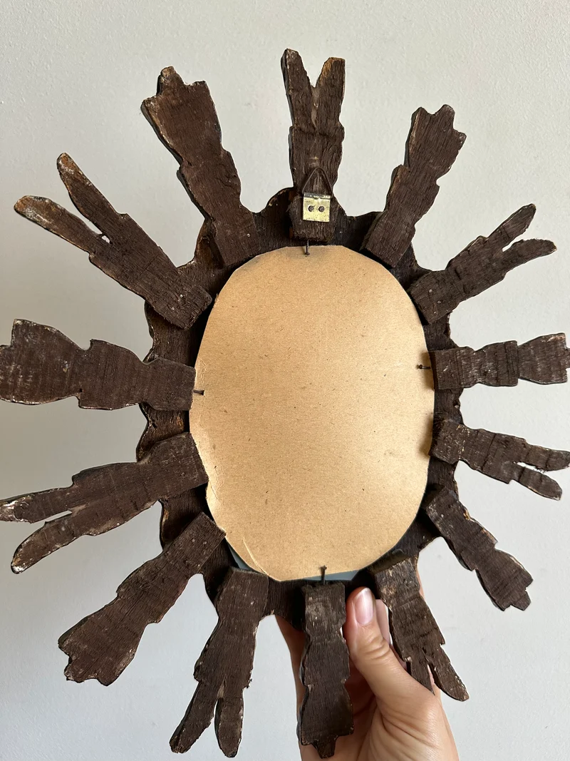 Miroir en bois doré en étoile