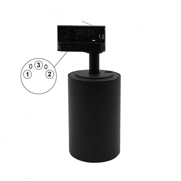 Spot LED sur Rail Triphasé CCT 30W 60° Noir - 3000K/4000K/6500K