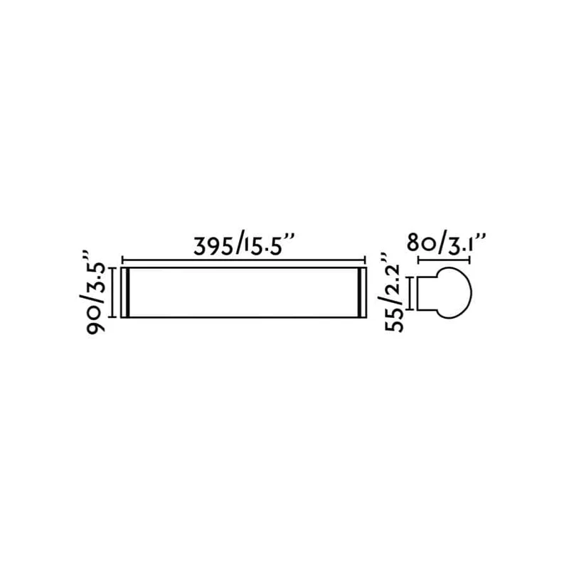 Réglette LED salle de bain DANUBIO 395 chrome