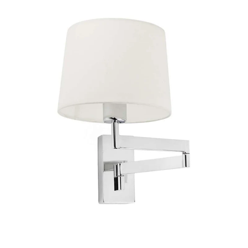Applique chevet articulée ARTIS chrome abat-jour beige