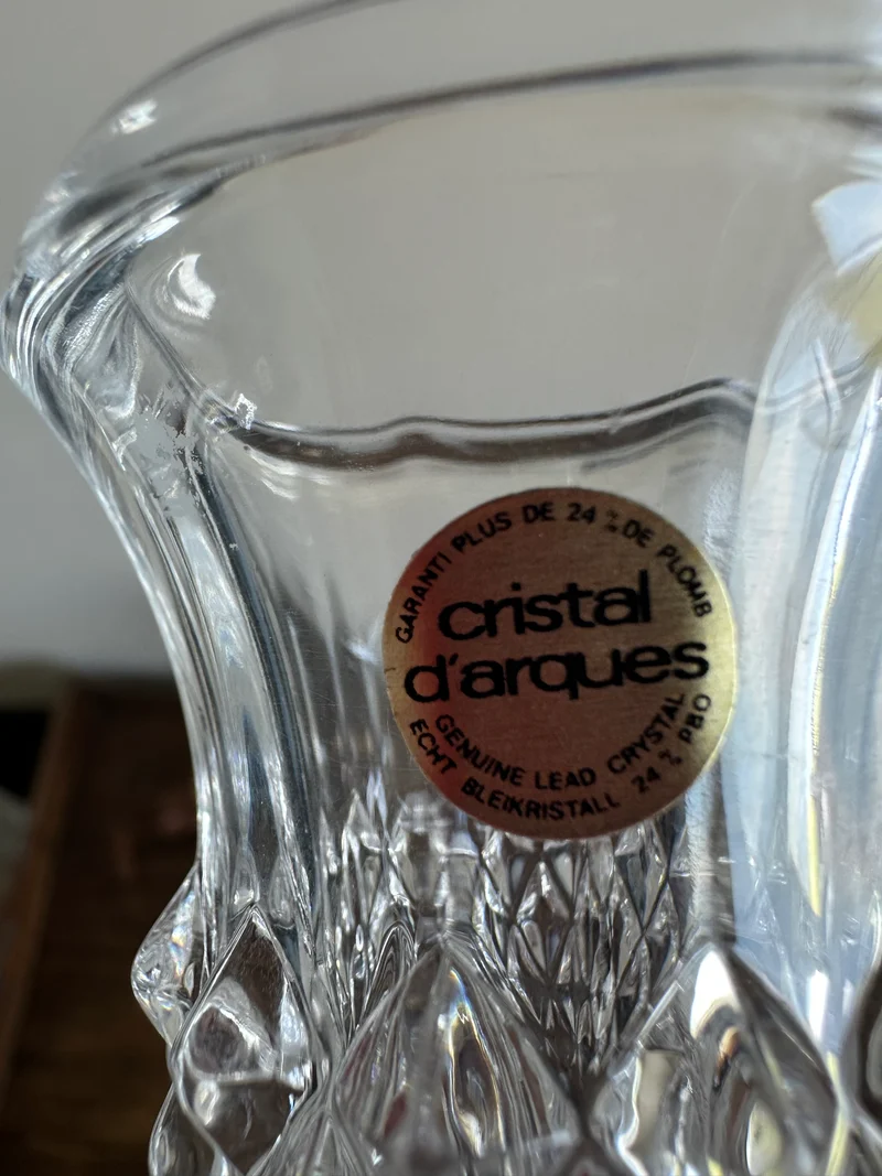 Bougeoirs en cristal d'Arques anciens
