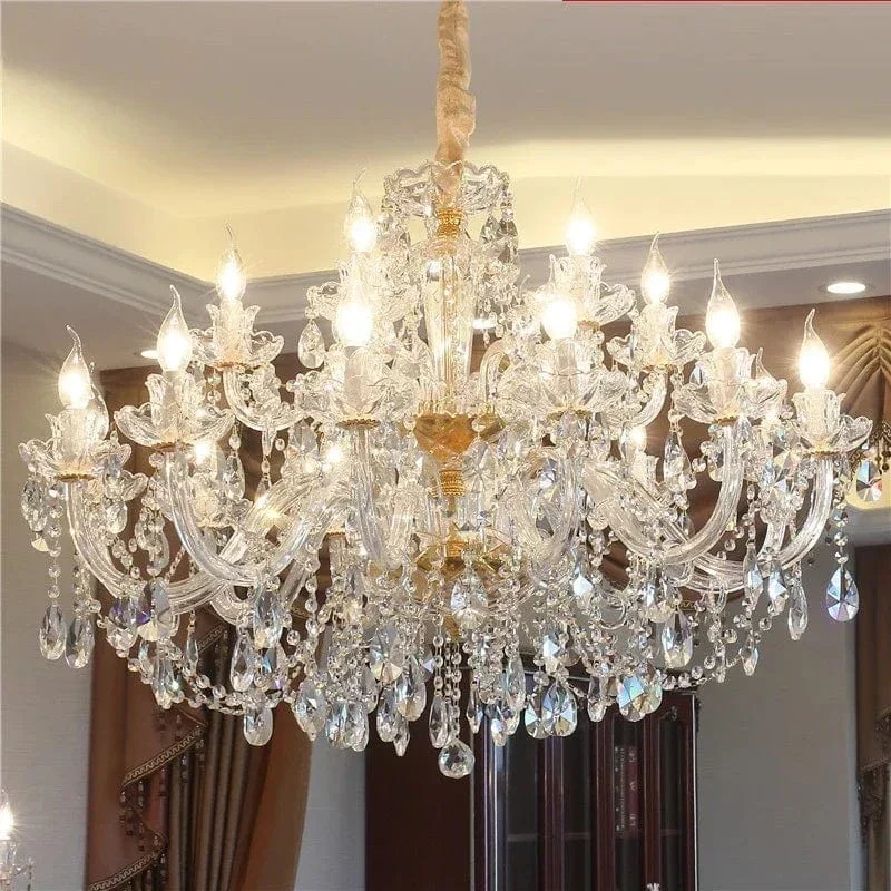 Chandelier baroque en verre pour hotel