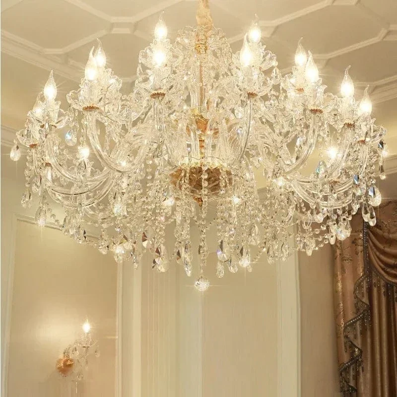 Chandelier baroque en verre pour hotel