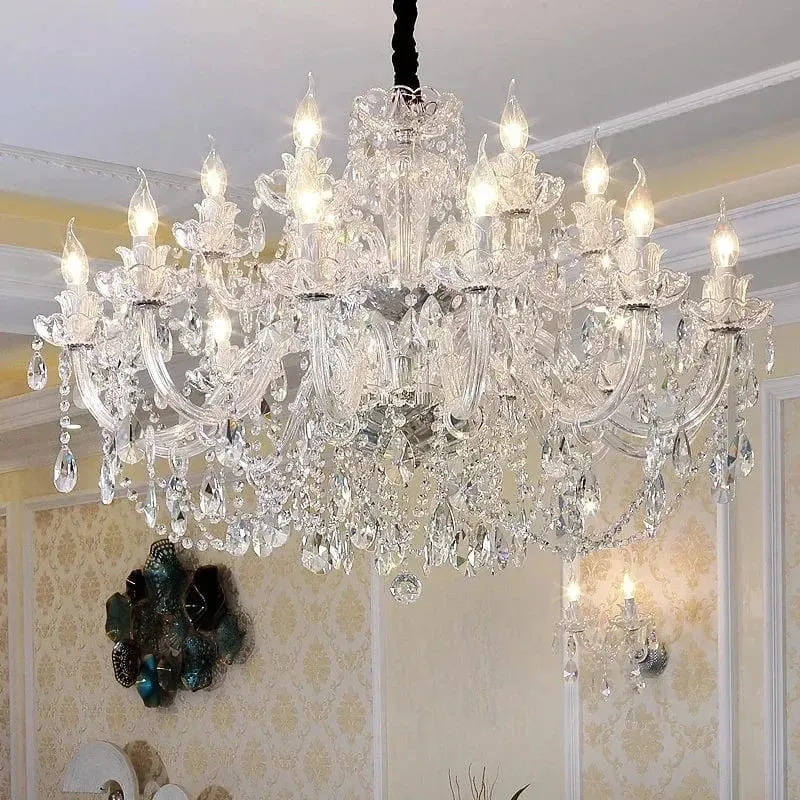 Chandelier baroque en verre pour hotel