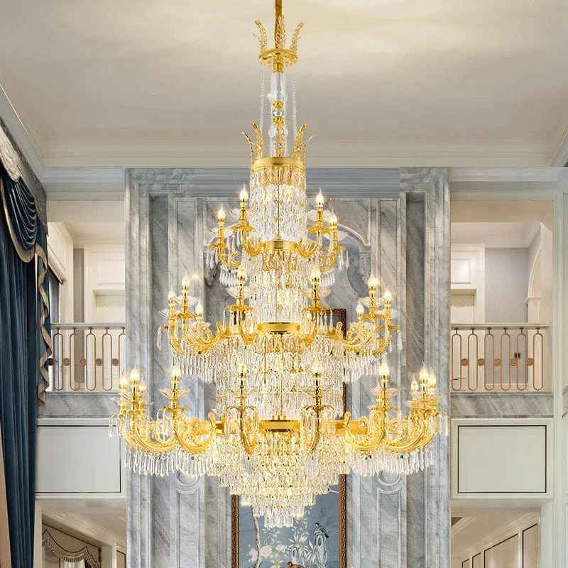 Chandelier dore pour salon style vintage