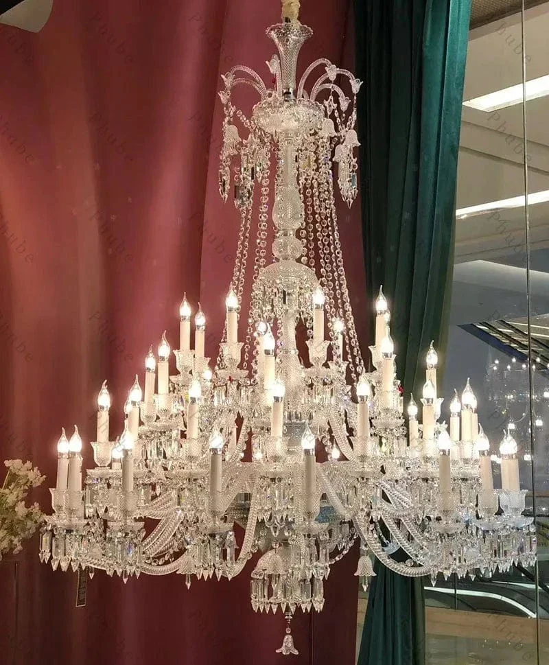 Lustre Chandelier Blanc et Verre Luxe