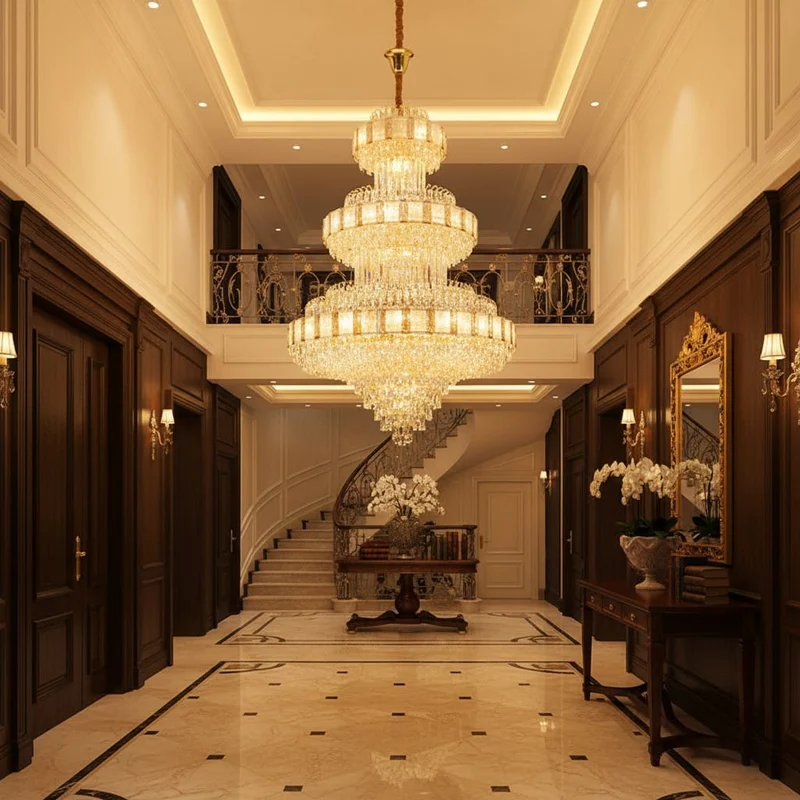 Grand Lustre en Verre Luxe