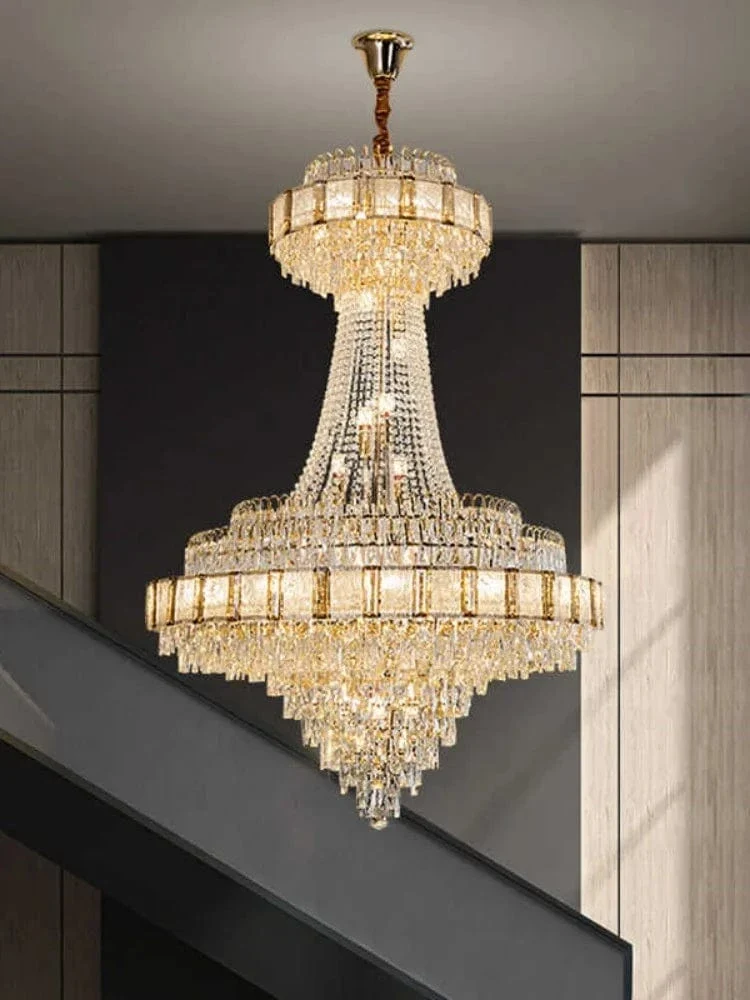 Grand Lustre Luxe pour Haut Plafond