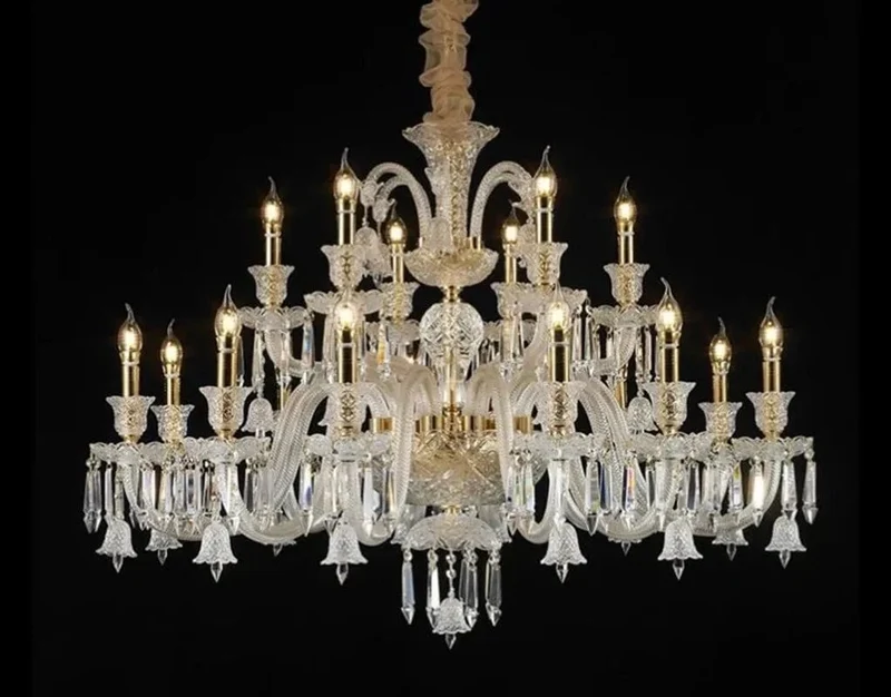 Lustre Chandelier en Cristal Transparent