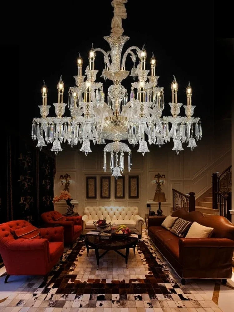 Lustre Chandelier en Cristal Transparent