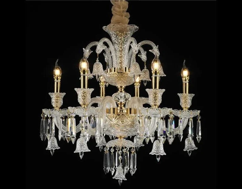 Lustre Chandelier en Cristal Transparent