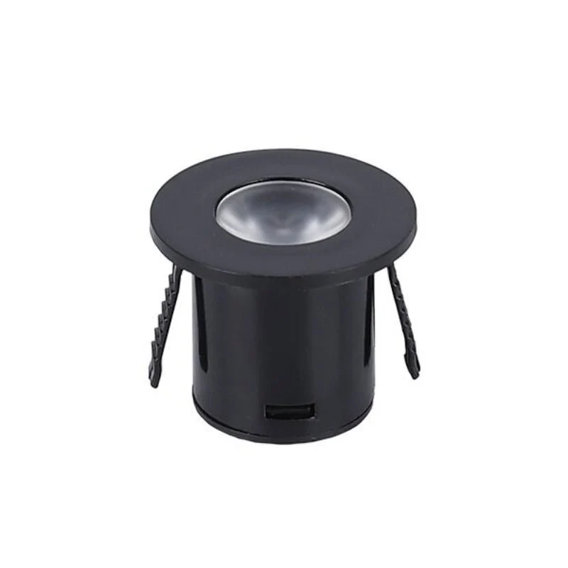 Mini Spot LED Encastrable 1W 90° Rond Noir - Pack de 4