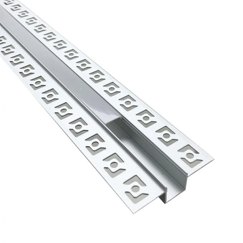 Profilé Aluminium Encastrable 2m pour Ruban LED Couvercle Blanc Opaque - Pack de 5