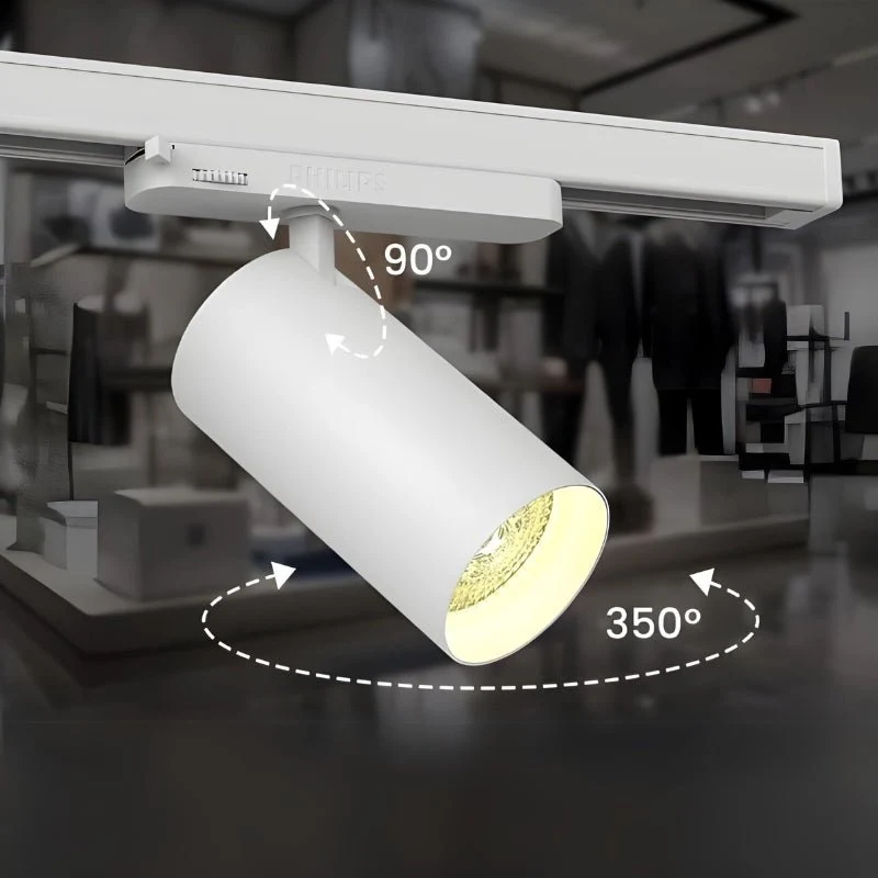 Spot LED sur Rail COB Triphasé 10W 36° Blanc Philips - Garantie 5 ans