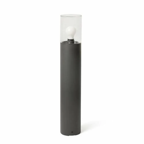 Borne extérieure KILA gris foncé E27 verre transparent IP65, élégance et sécurité