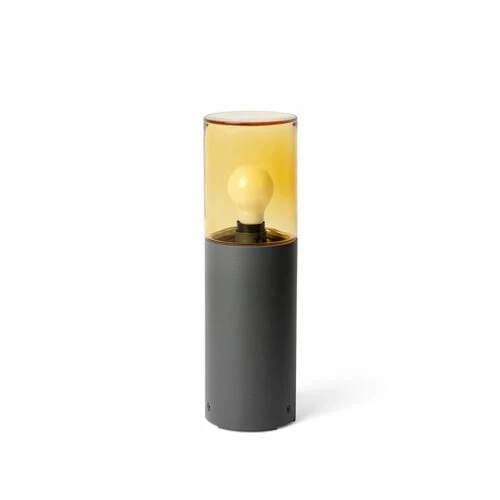 Borne extérieure KILA IP65 gris foncé : potelet design en verre fumé pour éclairage décora