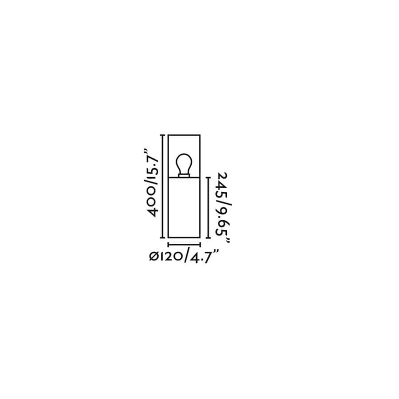 Borne extérieure KILA IP65 gris foncé : potelet design en verre fumé pour éclairage décora