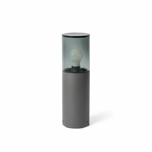 Borne extérieure KILA verre fumé gris foncé H400 : potelet lumineux et décoratif