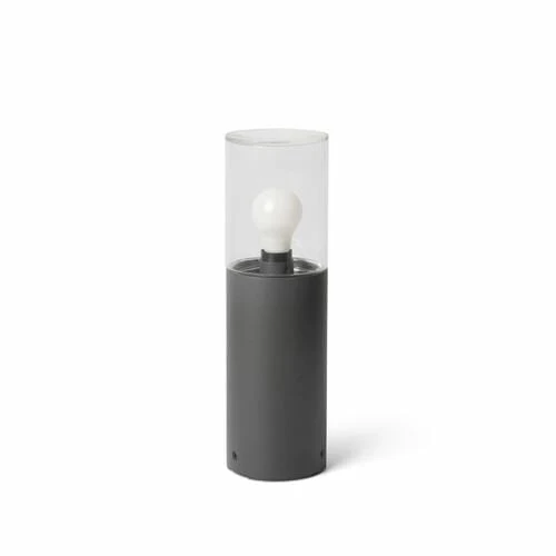 Borne extérieure KILA gris foncé verre transparent H400 1x15W IP65