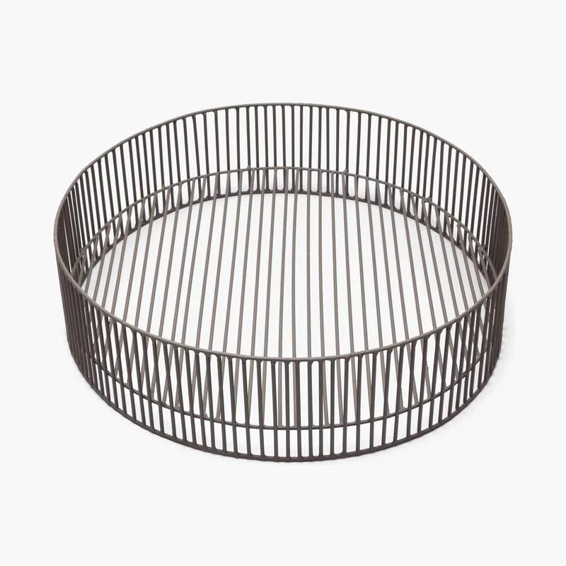Serax Basket Turn Grey Metal Sculptures