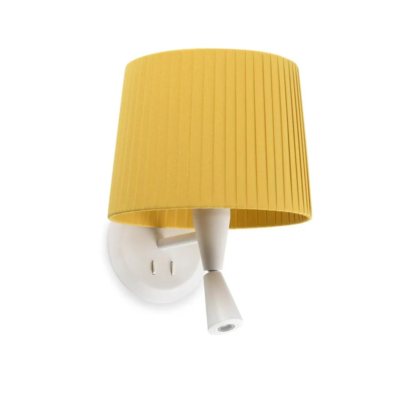 Applique de chevet avec liseuse SAMBA blanc/jaune