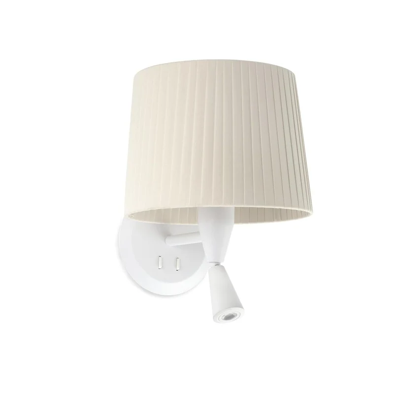 Applique de chevet avec liseuse SAMBA blanc/beige