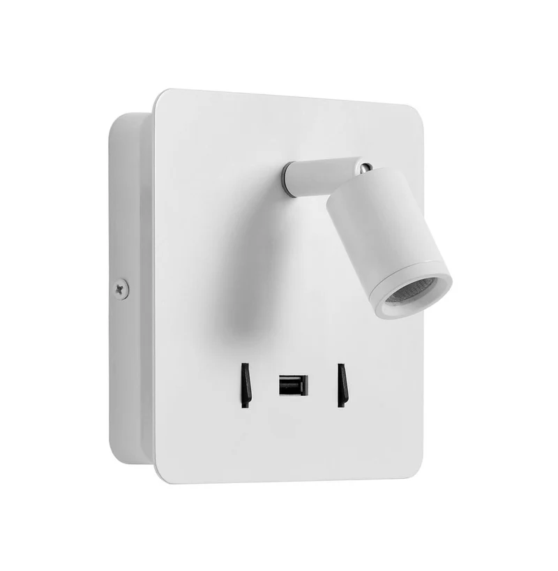 Applique liseuse ROMEA USB blanche