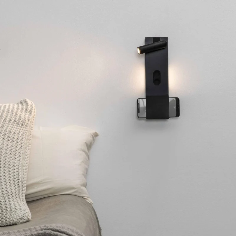 Applique murale LED avec liseuse MAGOS noire