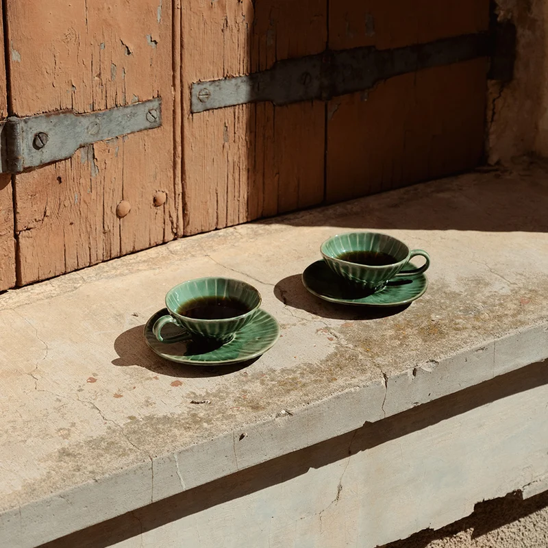 Serax Verde Lanza Cappuccino Cup Saucer - Set of 2
