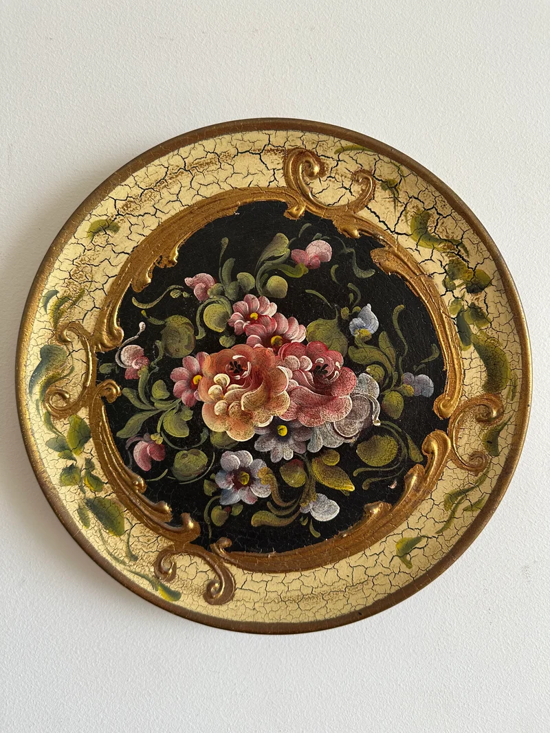 Assiette en terre cuite décoration italienne peinte à la main