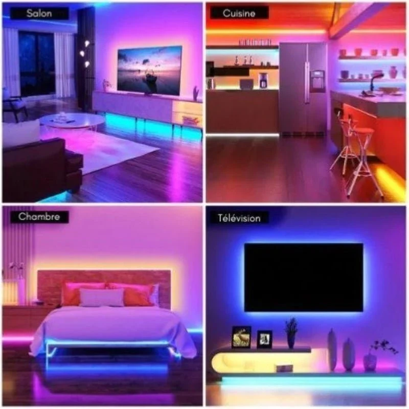 Ruban LED pour Télévision RGBW Wifi DC5V 60 LED/m 2m + Télécommande et Contrôler Wifi