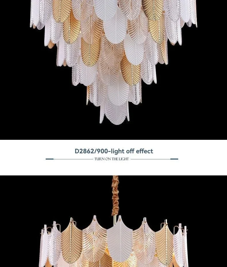 Lustre Chandelier Blanc en Verre