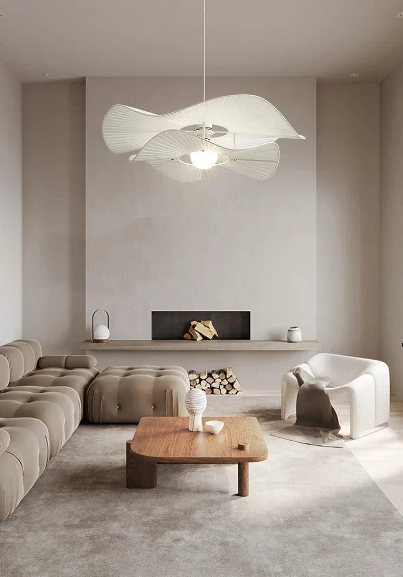Grande Suspension Blanche Salon