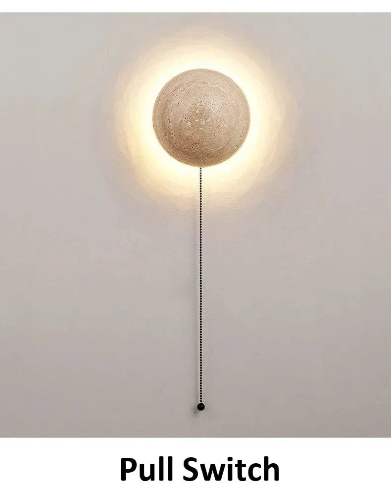 Travertine Limestone Wall Light – Natural Yellow Cave Stone LED Wall Lamp for Corridor, Staircase & Bedside