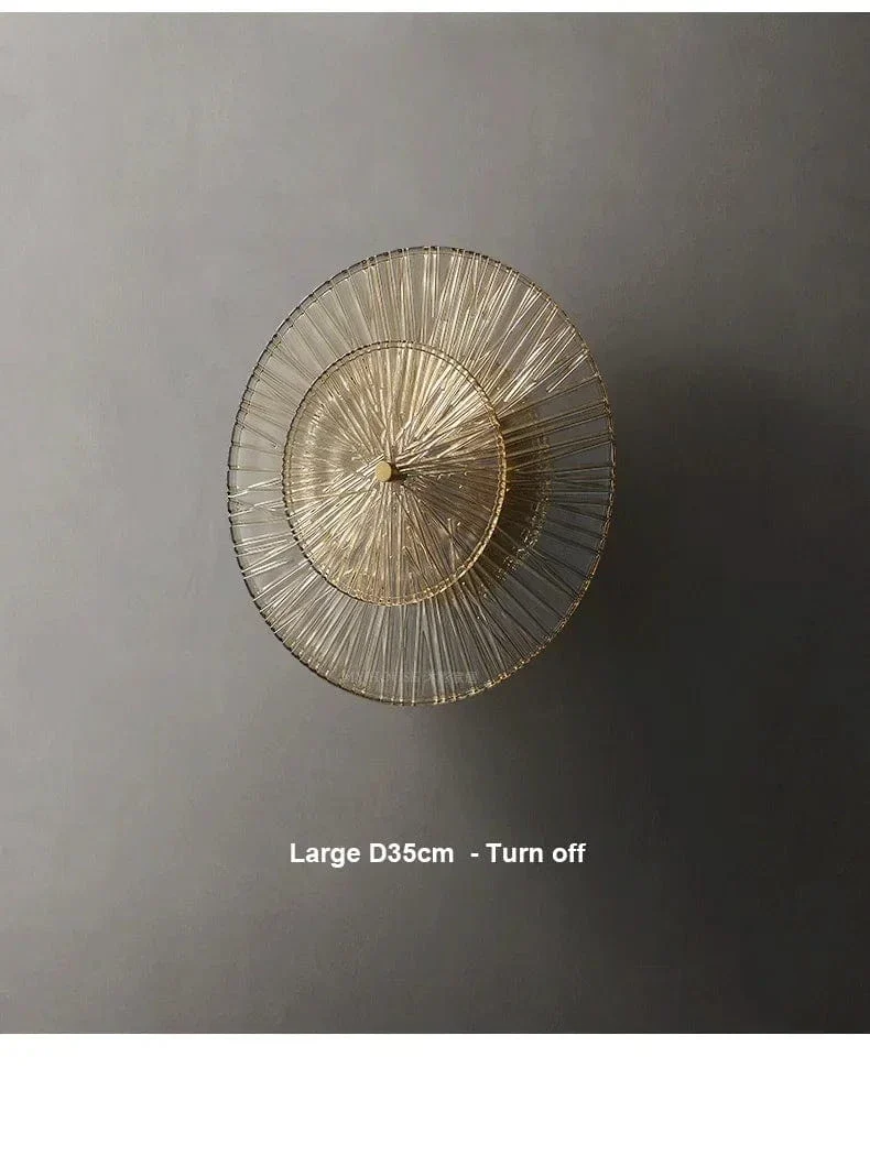 Postmodern Creative Living Room Glass Wall Lamp Designer Personalized and Simple Bedroom Brass Light Luxury Wall Lamp