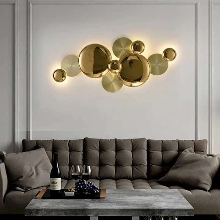 Applique Murale Nordique Dorée – Lampe Murale LED Art Déco pour Chambre, Salon, Couloir et Restaurant