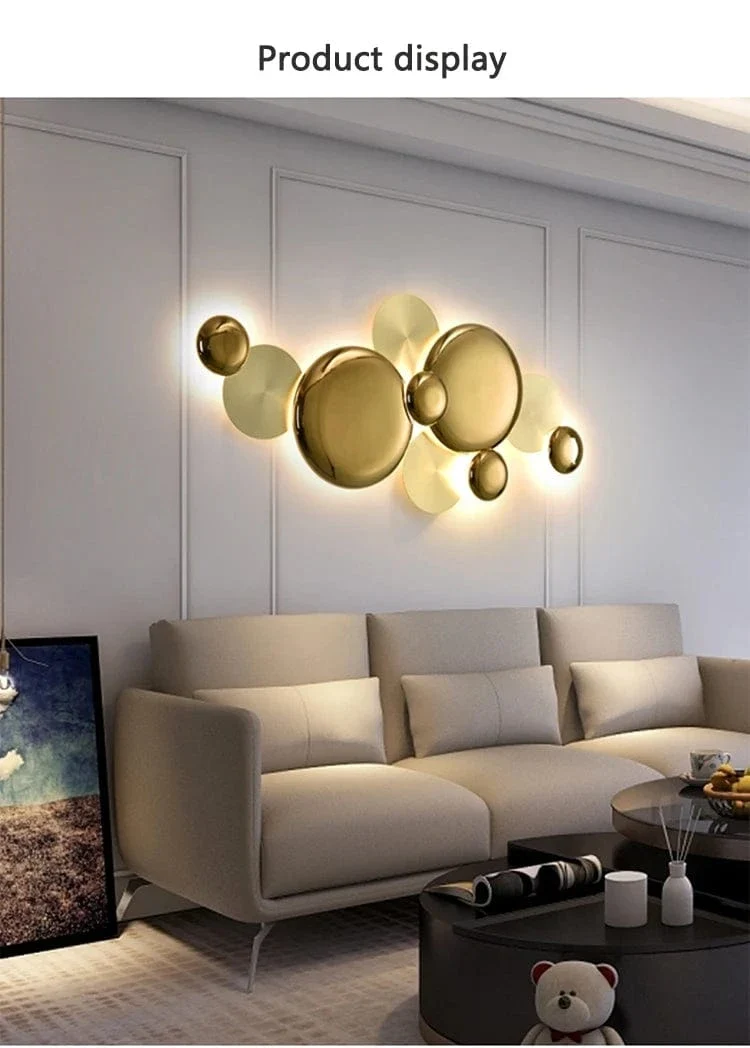 Applique Murale Nordique Dorée – Lampe Murale LED Art Déco pour Chambre, Salon, Couloir et Restaurant